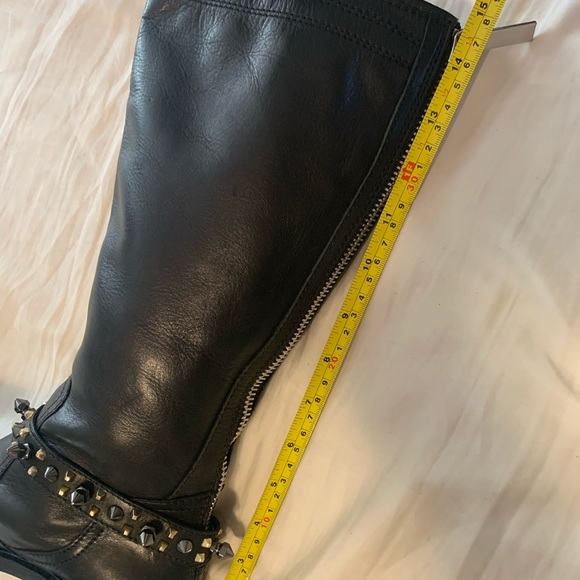 Sam Edelman Black Leather Zipper High Boots - Picture 7 of 16
